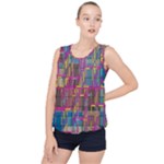 Colorful shapes texture                                                   Bubble Hem Chiffon Tank Top