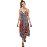 Colorful shapes texture                                                    Halter Tie Back Dress