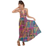 Colorful shapes texture                                                    Backless Maxi Beach Dress