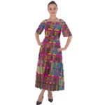 Colorful shapes texture                                                      Shoulder Straps Boho Maxi Dress