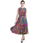 Colorful shapes texture                                                      Round Neck Boho Dress