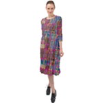 Colorful shapes texture                                                      Ruffle End Midi Chiffon Dress