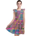 Colorful shapes texture                                                     Tie Up Tunic Dress