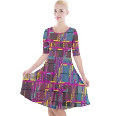 Quarter Sleeve A-Line Dress 