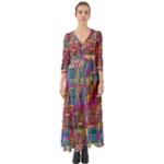 Colorful shapes texture                                                      Button Up Boho Maxi Dress