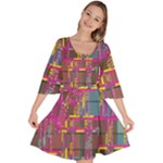 Colorful shapes texture                                                Velvet Kimono Dress