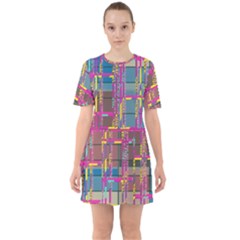 Sixties Short Sleeve Mini Dress 