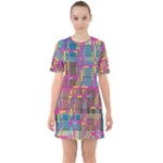 Colorful shapes texture                                                      Sixties Short Sleeve Mini Dress