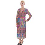 Colorful shapes texture                                                     Velvet Maxi Wrap Dress