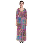 Colorful shapes texture                                                     Quarter Sleeve Maxi Dress