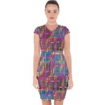 Colorful shapes texture                                                  Capsleeve Drawstring Dress