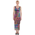 Colorful shapes texture                                                   Fitted Maxi Dress