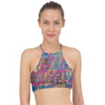 Colorful shapes texture                                                  Racer Front Bikini Top