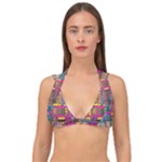 Colorful shapes texture                                                Double Strap Halter Bikini Top