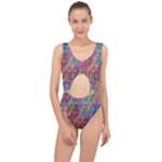 Colorful shapes texture                                                  Center Cut Out Swimsuit