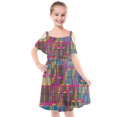 Kids  Cut Out Shoulders Chiffon Dress 