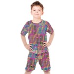 Colorful shapes texture                                                Kids  Tee and Shorts Set