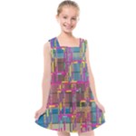 Colorful shapes texture                                                Kids  Cross Back Dress