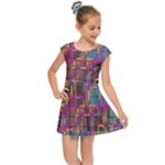 Colorful shapes texture                                                  Kids Cap Sleeve Dress