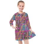 Colorful shapes texture                                                 Kids  Quarter Sleeve Shirt Dress