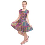 Colorful shapes texture                                                       Kids  Short Sleeve Dress