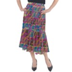 Colorful shapes texture                                                       Midi Mermaid Skirt