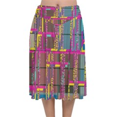 Velvet Flared Midi Skirt 