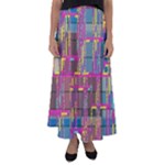 Colorful shapes texture                                                 Flared Maxi Skirt