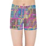 Colorful shapes texture                                                  Kids  Skinny Shorts