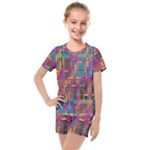 Colorful shapes texture                                                   Kids  Mesh Tee and Shorts Set