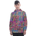 Colorful shapes texture                                                  Men s Front Pocket Pullover Windbreaker