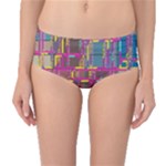 Colorful shapes texture                                                   Mid-Waist Bikini Bottoms