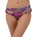 Colorful shapes texture                                                 Frill Bikini Bottom