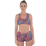 Colorful shapes texture                                                  Racerback Boyleg Bikini Set