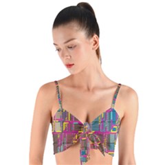 Woven Tie Front Bralet 