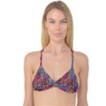 Colorful shapes texture                                                   Reversible Tri Bikini Top