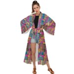 Colorful shapes texture                                                Maxi Kimono