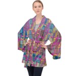 Colorful shapes texture                                                   Velvet Kimono Robe