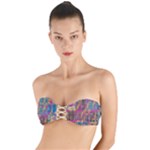 Colorful shapes texture                                              Twist Bandeau Bikini Top