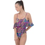 Colorful shapes texture                                                   Drape Piece Swimsuit