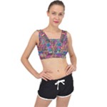 Colorful shapes texture                                                  V-Back Sports Bra