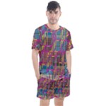 Colorful shapes texture                                                 Men s Mesh Tee and Shorts Set