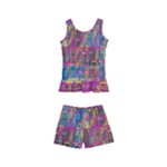 Colorful shapes texture                                                  Kid s Boyleg Swimsuit