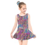 Colorful shapes texture                                                  Kids  Skater Dress Swimsuit