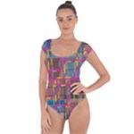 Colorful shapes texture                                                   Short Sleeve Leotard