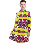 Colorful shapes                                               Long Sleeve Chiffon Shirt Dress