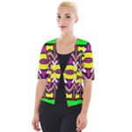 Colorful shapes                                                Cropped Button Cardigan