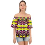 Colorful shapes                                                  Off Shoulder Short Sleeve Top