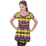 Colorful shapes                                                  Puff Sleeve Tunic Top