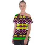 Colorful shapes                                                  Off Shoulder Tie-Up Tee